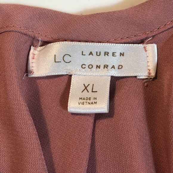 Retro Womens Blouse Top XL Lace Tie Back Coquette Feminine Romantic Cottagecore - Picture 6 of 8